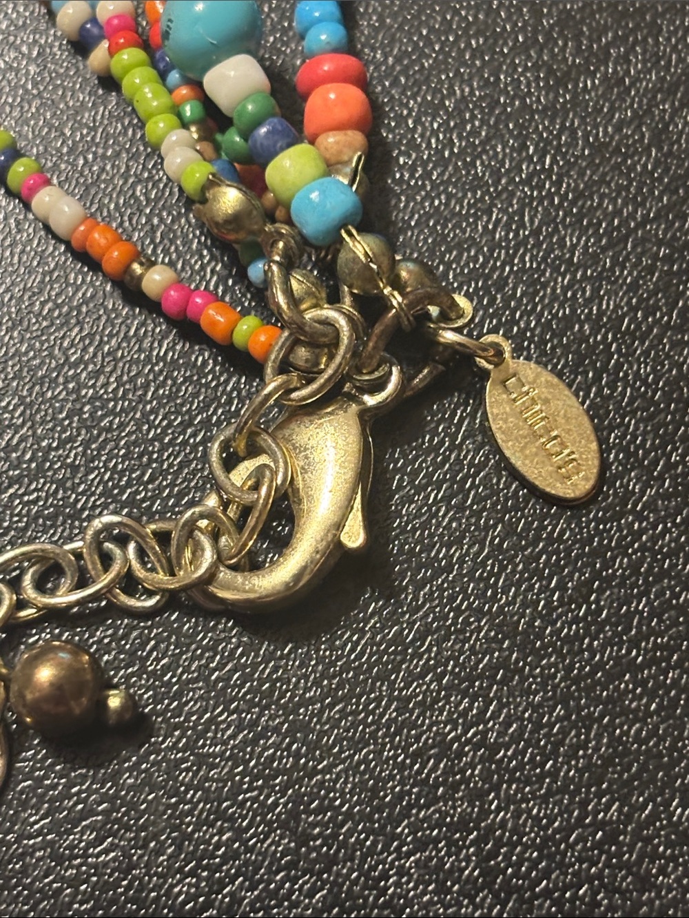 Chico's Multicolor Seed-Bead Tassel Necklace with Gem Pendant - Picture 3 of 16